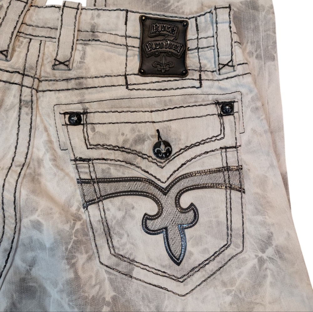 Rock Revival Jack Alt Straight Gray Denim Jeans...size 36/34 - Picture 4 of 8